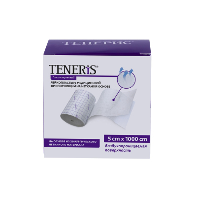 Перевяз. ср-ва Лейкопластырь мед. фикс неткан основа 5смx10м Teneris