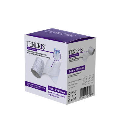 Перевяз. ср-ва Лейкопластырь мед. фикс неткан основа 5смx10м Teneris