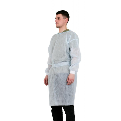 Халат операц. н/с  рук.манжета,пл. 20,110см спандбонд голубой 10шт/уп XXL