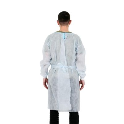 Халат операц. н/с  рук.манжета,пл. 20,110см спандбонд голубой 10шт/уп XXL