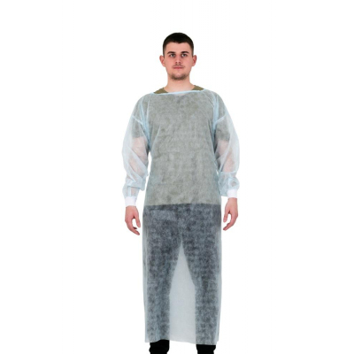 Халат операц.н/с. рук.манжета,140см спандбонд голубой 10шт/уп XXL