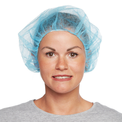 Шапочка берет н/с неткан. голубая Klever 100шт/уп. 1000шт/кор.