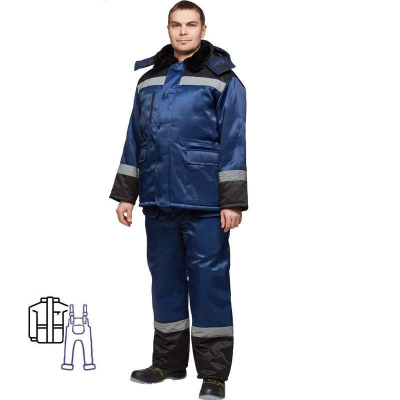 Костюм рабочий зимний з11-КПКЖ син/черн (р.44-46) 182-188