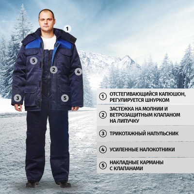 Костюм рабочий зимний з12-КПК син/вас (60-62)170-176