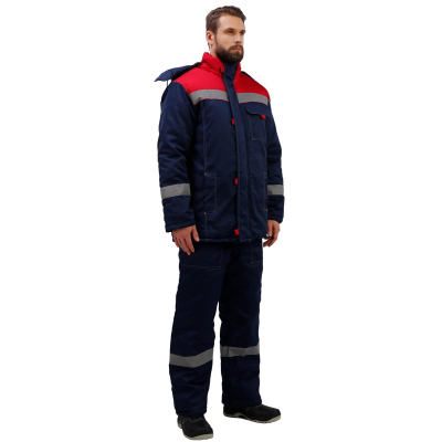 Костюм рабочий зимний з31-КПК син/красн (р.64-66) 170-176
