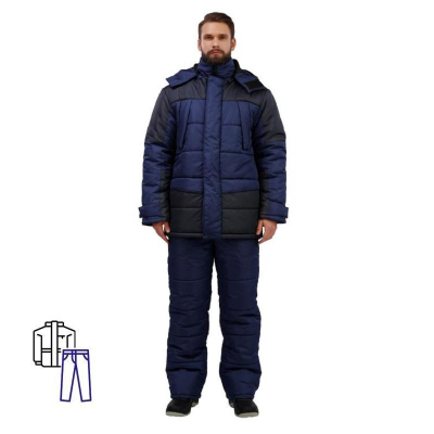 Костюм рабочий зимний з37-КБР синий/черн (р.44-46) 182-188