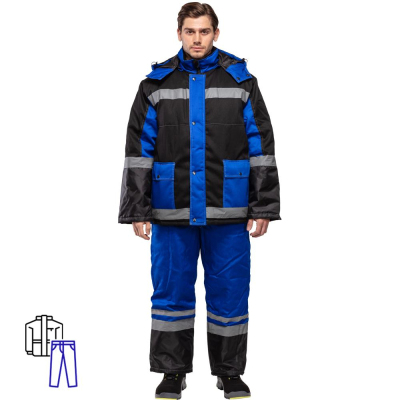 Костюм рабочий зимний з39-КБР черный/вас (р.44-46) 170-176 арт.Валькирия