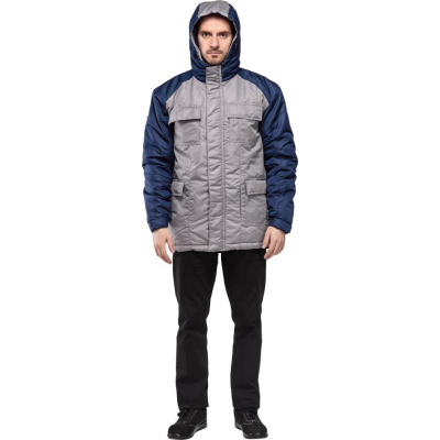 Куртка рабочая зимняя з41-КУ цв. серый/т.синий (р.44-46) 182-188