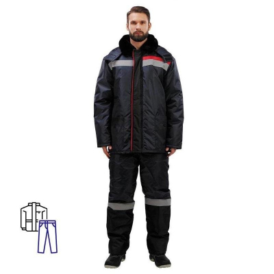 Спец.одежда зимняя Костюм з02-КБР,цв. чрн/син (р.60-62) 170-176