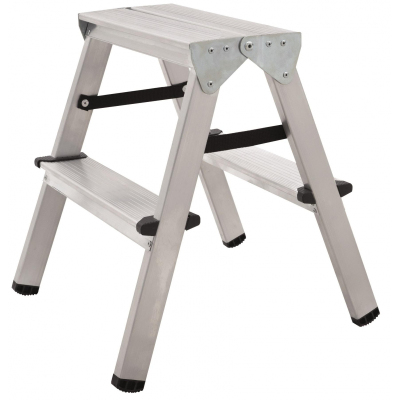 Стремянка алюминиевая 2-х сторонняя. 2 ступени. серия 112 (1120202)