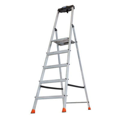 Стремянка складная Krause SAFETY 5 ступеней с полочкой 128959