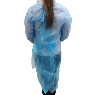 Халат процед. н/с, на завязк, рук.рез, дл.140 см, XXL,пл.25,гол, 10 шт/уп