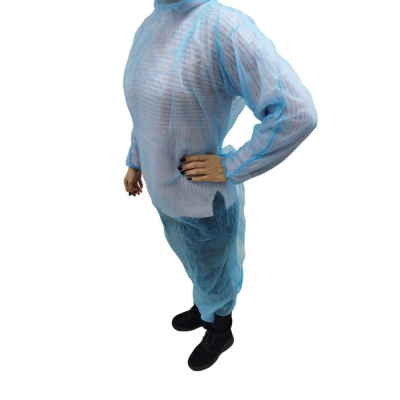 Халат процед. н/с, на завязк, рук.рез, дл.140 см, XXL,пл.25,гол, 10 шт/уп