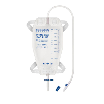 Мочеприемник носимый Плюс с краном 750 мл, трубка 50 см Mederen