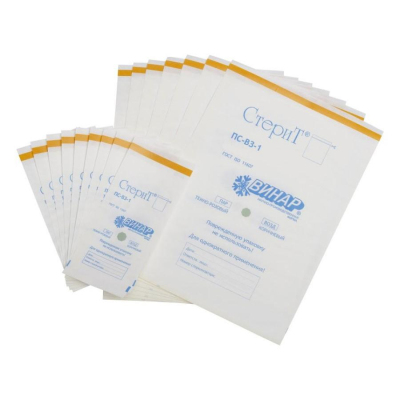 Пакет для стерилизации бум. 250 х 330 мм белый самокл. 100 шт/уп СтериТ
