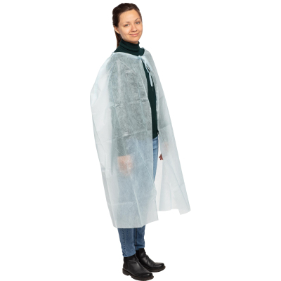 Накидка халат н/с для посет, спанбонд, дл.110см, пл.25 ШК33266