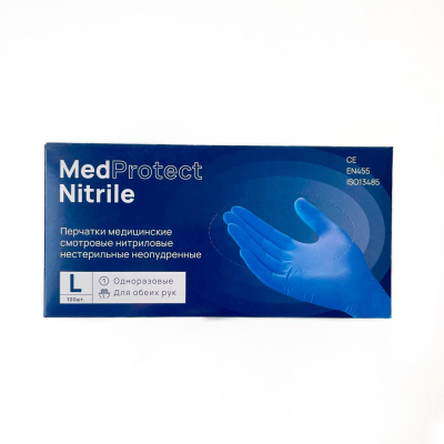Перчатки нитрил., MedProtect н/с, н/о,_размер L уп/50пар
