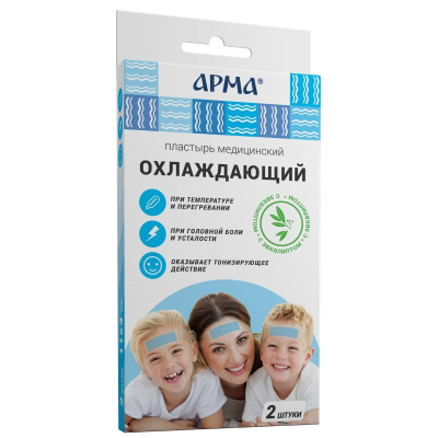 Пластырь охлаждающий АРМА с эвкалиптом , 11x4см, 2шт/уп