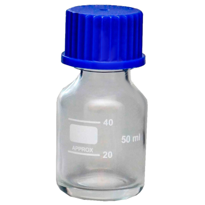 Банка 50мл с делениями, с навинчив. крышкой, светлое стекло 10006811