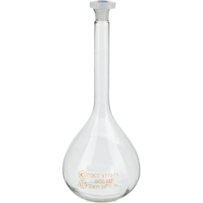 Колба мерная с пласт.пробкой 2-500 ПП,  ГОСТ 1770-74