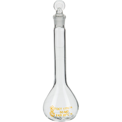 Колба мерная с прит.пр. 2-50 ПМ,  ГОСТ 1770-74