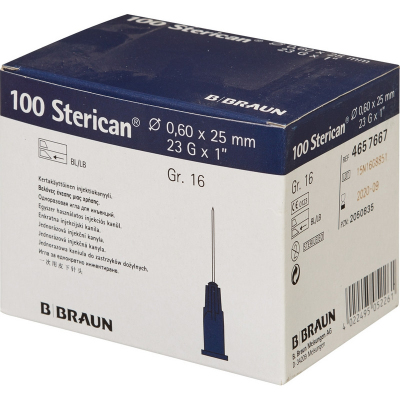 Игла пункционная Стерикан 23G (0,6х25мм) B.Braun 100шт/уп