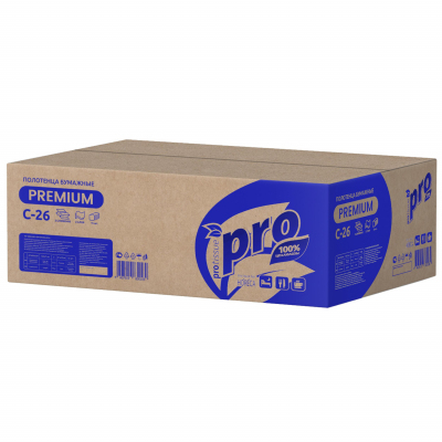 Полотенца бумажные д/дисп листовые Protissue Z-сл 2сл 15пач по 150лист C26