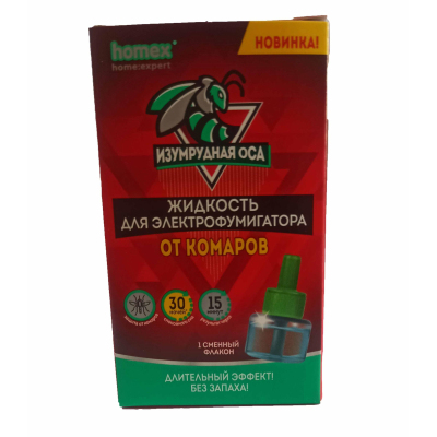 Средство от насекомых Изумрудная Оса Жидкость от комаров 30 ночей