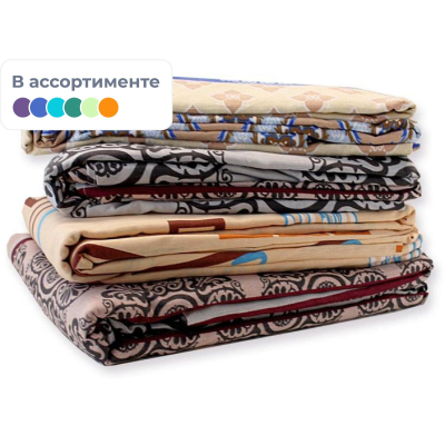 Постельное белье 1,5сп бязь 105гр/м2(2прост.,1навол.60х60)ассорт