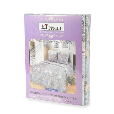 Постельное белье 1,5сп бязь 125гр/м2 (нав.50х70 2шт.), Летиция