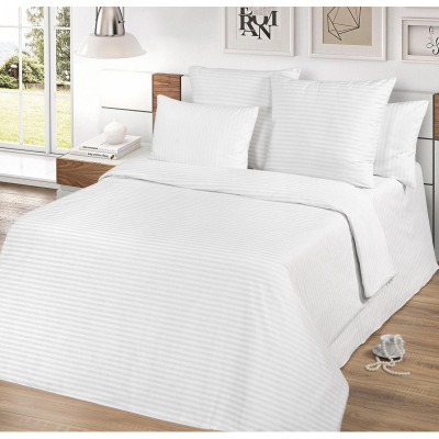 Постельное белье Евро, страйп-поплин 1х1, 117гр/м2 (2 нав. 50х70)