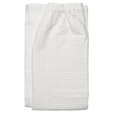 Набор для сауны вафельный 220гр/м2 2 предмета (мужской, белый)