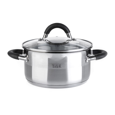 Кастрюля с крышкой TalleR, нерж. сталь, d=20см, 3,1л (TR-17193)