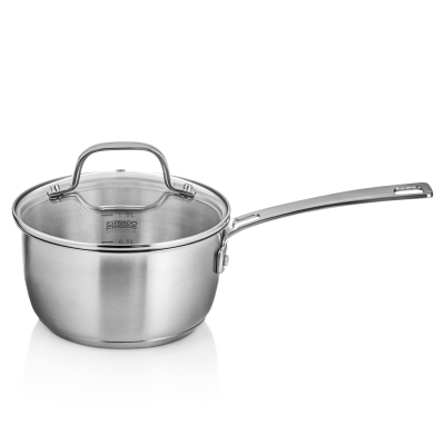 Ковш с крышкой Fuerte, нерж.сталь, d=16см, h=8,5 см, 1,6л