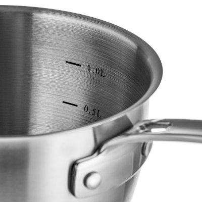 Ковш с крышкой Fuerte, нерж.сталь, d=16см, h=8,5 см, 1,6л