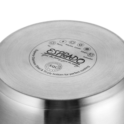 Ковш с крышкой Fuerte, нерж.сталь, d=16см, h=8,5 см, 1,6л