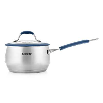 Ковш со стеклянной крышкой El Unico, нерж.сталь, d=16см h=9cм, 2л