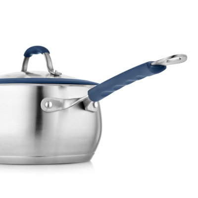 Ковш со стеклянной крышкой El Unico, нерж.сталь, d=16см h=9cм, 2л