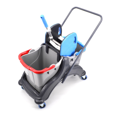 Тележка уборочная двухведерная CK750-Grey 2х25л каркас пластик серая