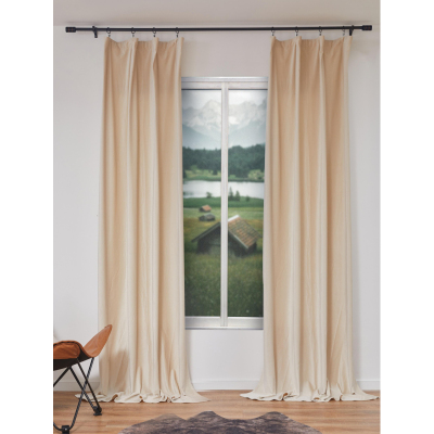 Комплект штор HOLLAND ВЕЛЬВЕТ 150х270см однотон. светло-кремов 2шт, 6176932