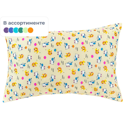 Подушка детская 40х60 см Эконом (иск.леб.пух/лавсан ПЭ 100%), ассорти