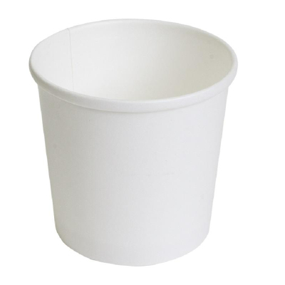 Контейнер бумажный с круглым дном d-90мм 300мл Белый, 500шт/упак