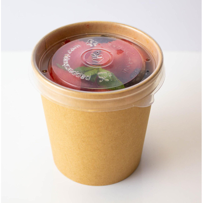 Крышка PP плоская для контейнера d-98мм прозрачная, 400шт/упак