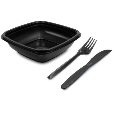 Контейнер ПП К-1616. 160х160х45мм. 500мл черный. 450шт/уп