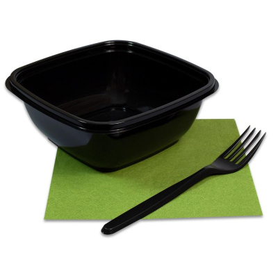 Контейнер ПП К-1616. 160х160х62мм. 750мл черный. 450шт/уп