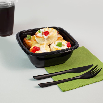 Контейнер ПП К-1616. 160х160х62мм. 750мл черный. 450шт/уп