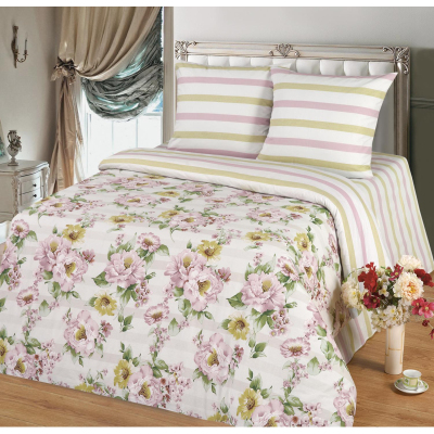 Постельное белье 2сп, поплин 110г/м2, (нав.50х70-2шт) Вивьен
