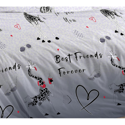 Постельное белье 1,5сп бязь 120г/м2 (нав.50х70-2шт) Жирафы