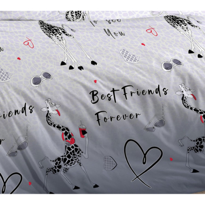 Постельное белье 2сп бязь 120г/м2 (нав.50х70-2шт) Жирафы