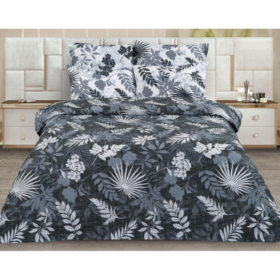 Постельное белье Евро, поплин 110г/м2, (нав.50х70-2шт) Икебана